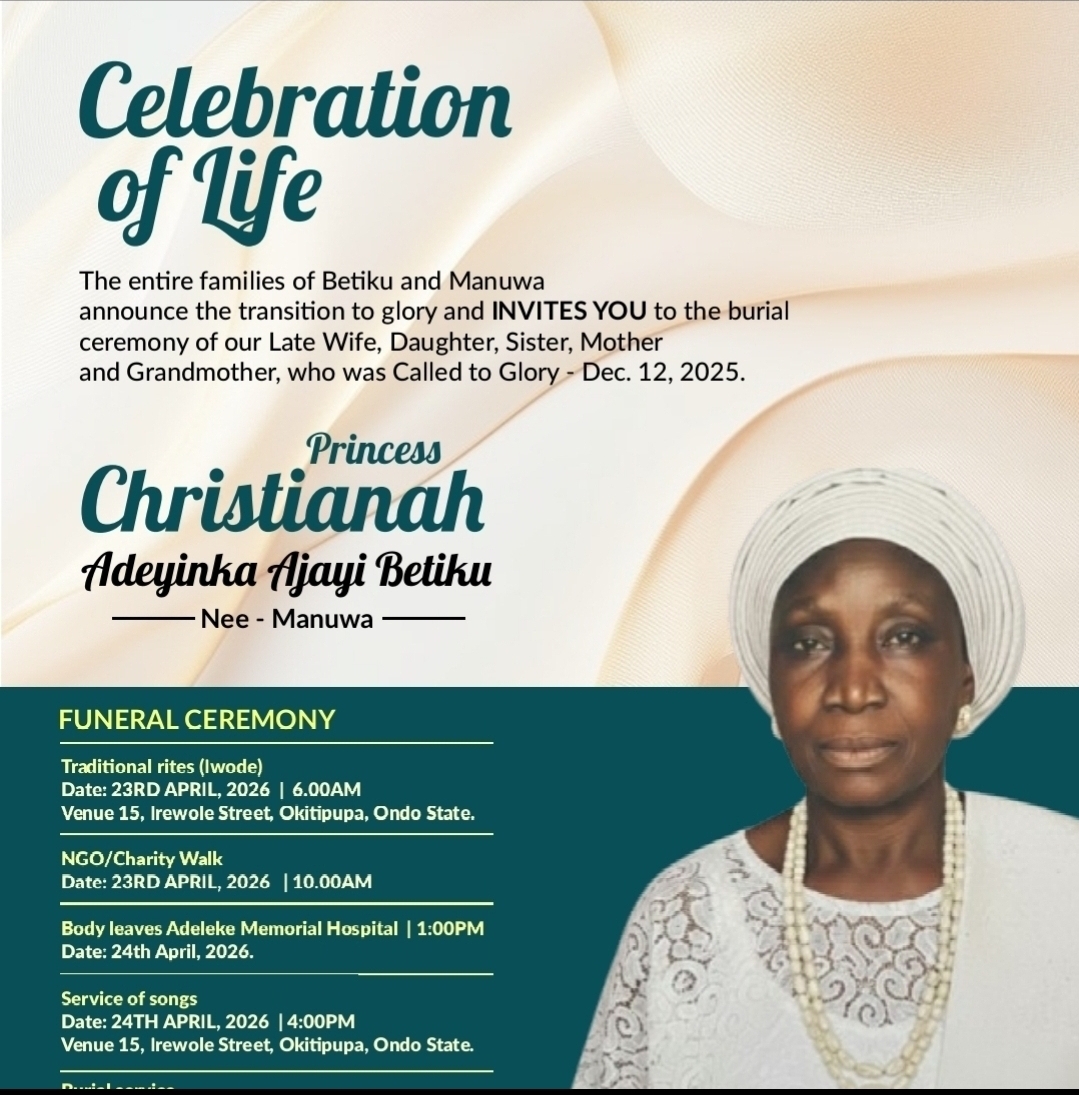 Royal Farewell in Ondo: Society Bids Glorious Goodbye to Princess Christianah Betiku in Grand, Emotion-Filled Ceremony