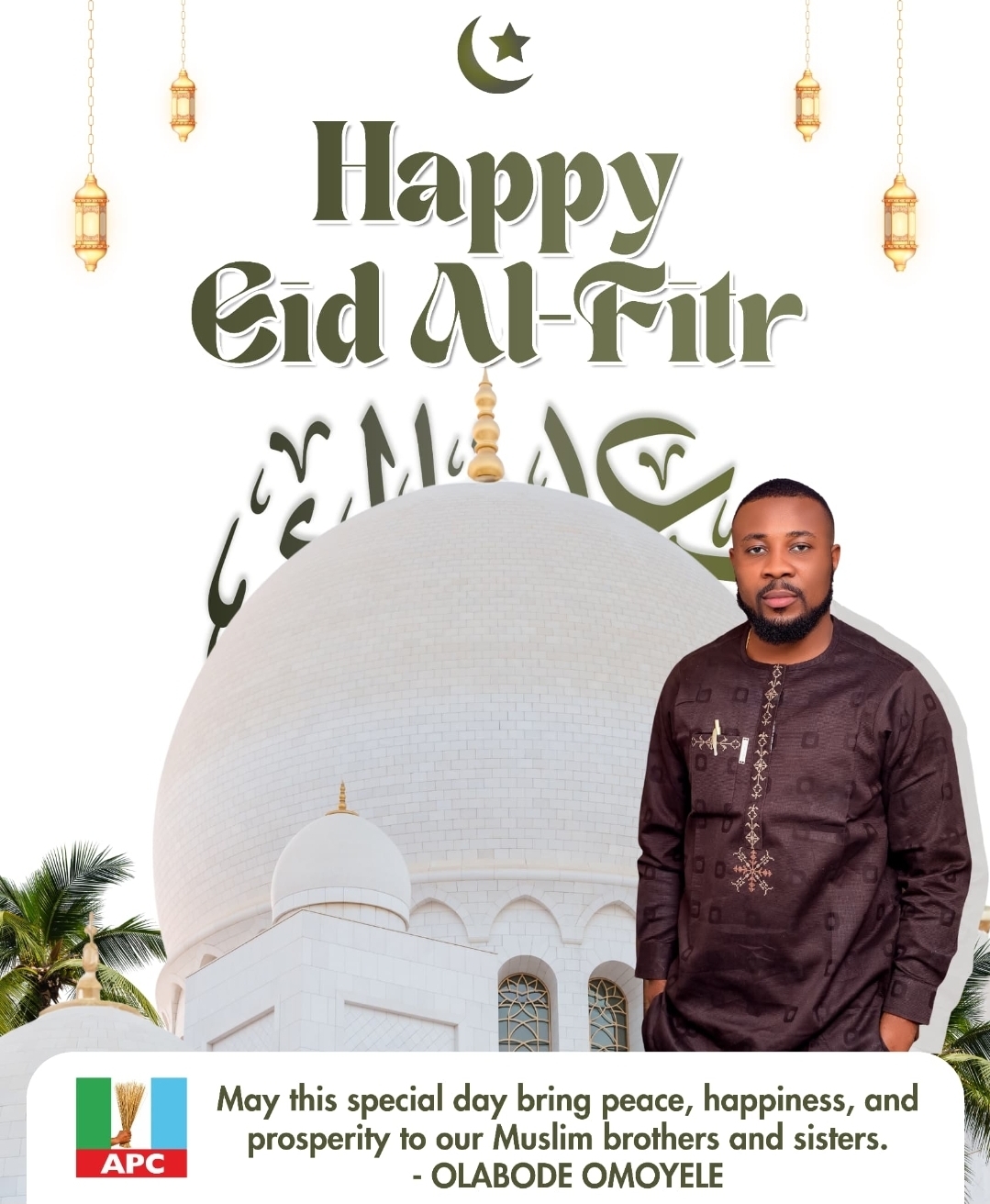 Eid -El Kabir celebration: Olabode tasks muslims on piety and sacrificial giving